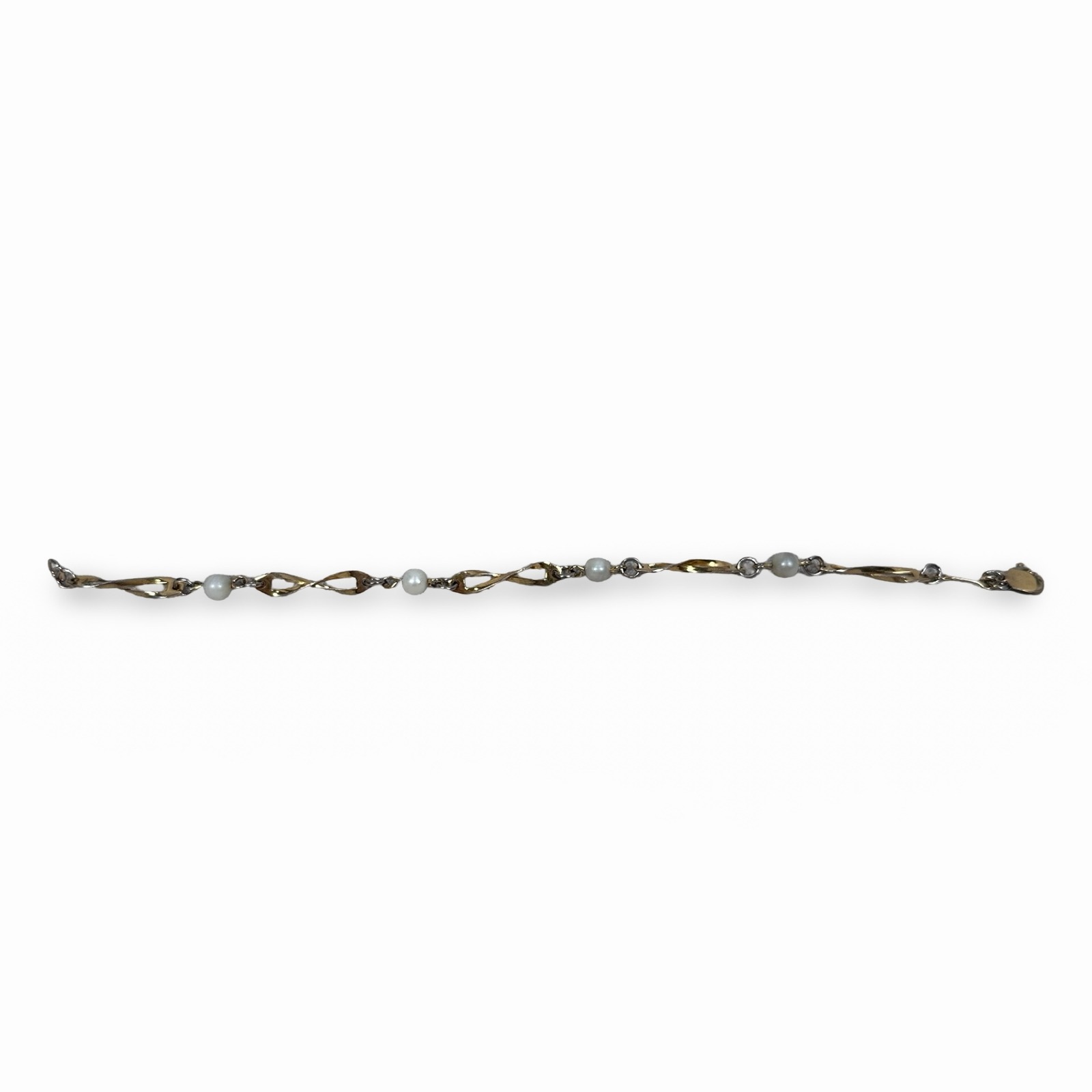 Winard Vintage 1/20 12kt Yellow Gold Filled Natural Pearl Link Bracelet 4g